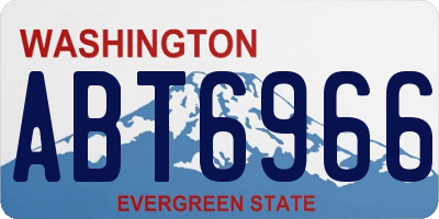 WA license plate ABT6966