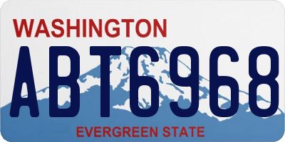 WA license plate ABT6968