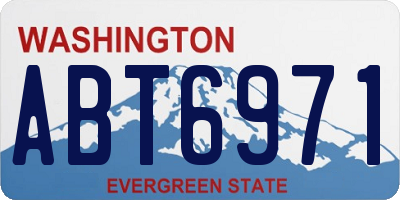 WA license plate ABT6971