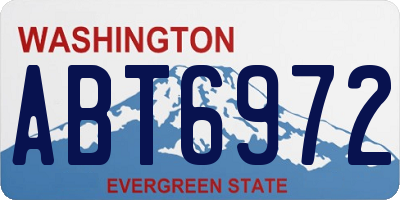 WA license plate ABT6972