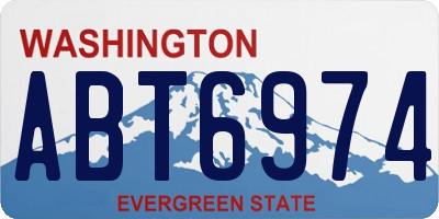 WA license plate ABT6974