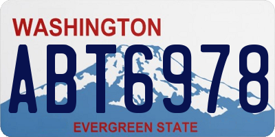 WA license plate ABT6978
