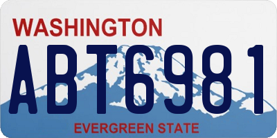 WA license plate ABT6981