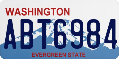 WA license plate ABT6984