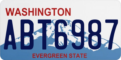 WA license plate ABT6987