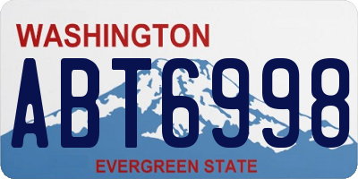WA license plate ABT6998