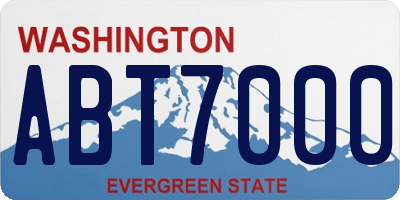 WA license plate ABT7000