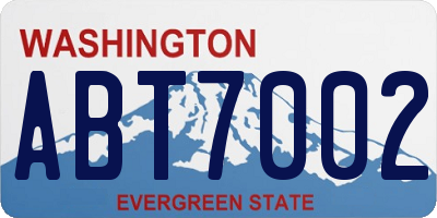 WA license plate ABT7002