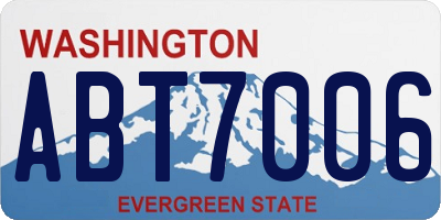 WA license plate ABT7006