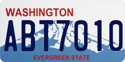 WA license plate ABT7010