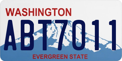 WA license plate ABT7011