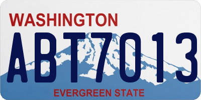 WA license plate ABT7013