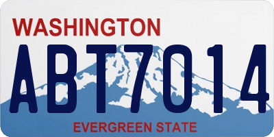 WA license plate ABT7014