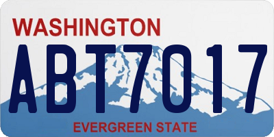 WA license plate ABT7017