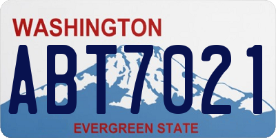 WA license plate ABT7021