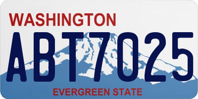 WA license plate ABT7025