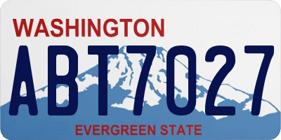 WA license plate ABT7027