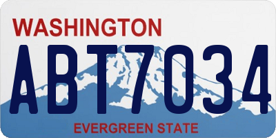 WA license plate ABT7034