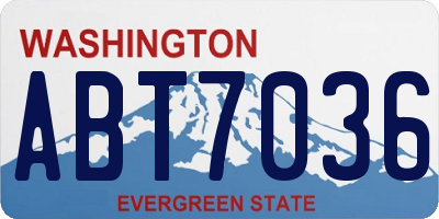 WA license plate ABT7036