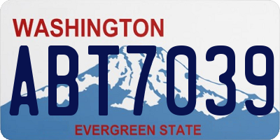 WA license plate ABT7039