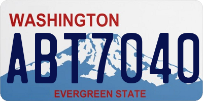 WA license plate ABT7040