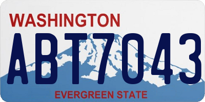 WA license plate ABT7043