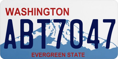 WA license plate ABT7047