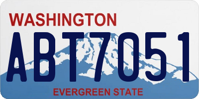WA license plate ABT7051