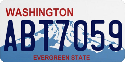 WA license plate ABT7059
