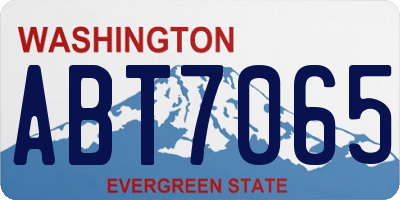 WA license plate ABT7065