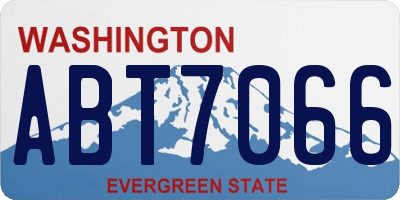 WA license plate ABT7066