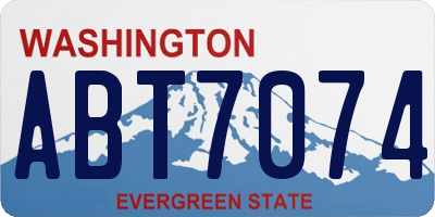WA license plate ABT7074