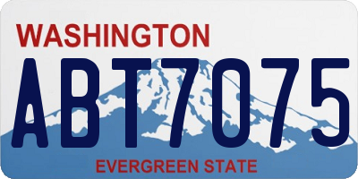 WA license plate ABT7075