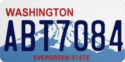 WA license plate ABT7084