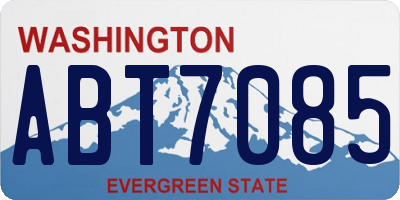 WA license plate ABT7085