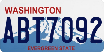 WA license plate ABT7092