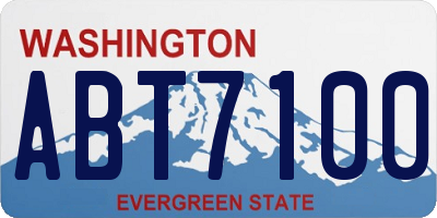 WA license plate ABT7100