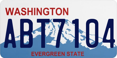 WA license plate ABT7104