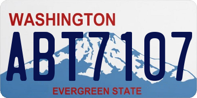 WA license plate ABT7107