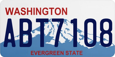 WA license plate ABT7108