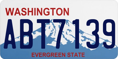 WA license plate ABT7139