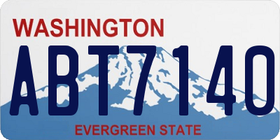 WA license plate ABT7140