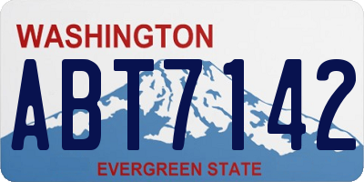 WA license plate ABT7142