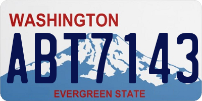 WA license plate ABT7143