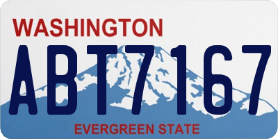 WA license plate ABT7167