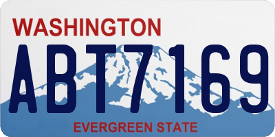 WA license plate ABT7169