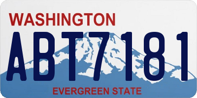 WA license plate ABT7181