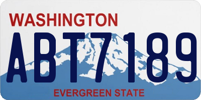 WA license plate ABT7189