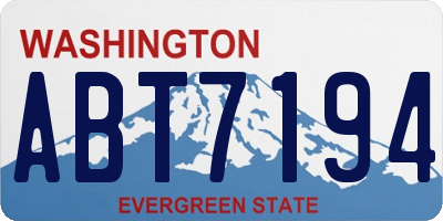 WA license plate ABT7194
