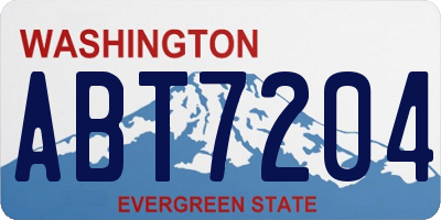 WA license plate ABT7204